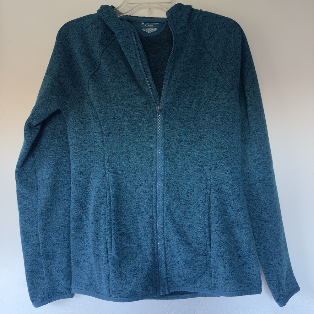 Tek Gear Small Full Zip Hoodie Teal Long Sleeve Active Wear Drytek Technology